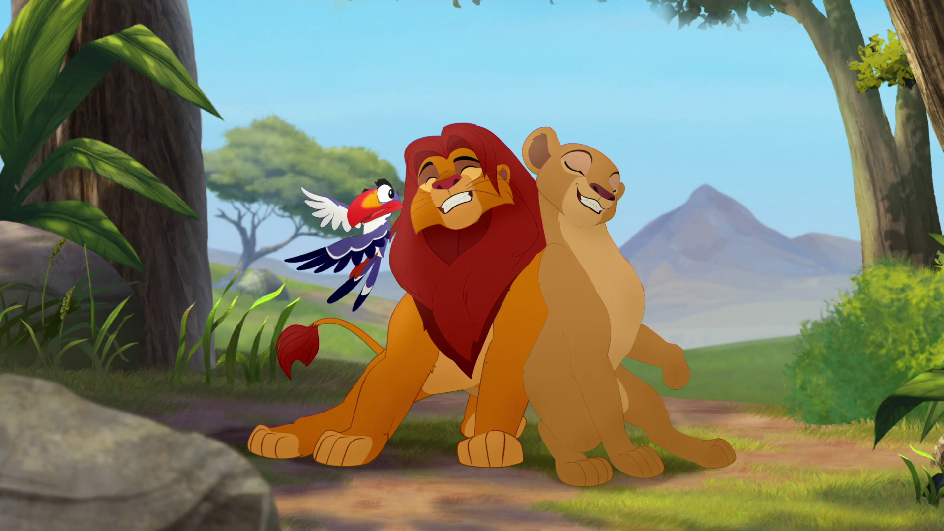 fretful,queuing simba, still fretful, begins to doubt his position as king