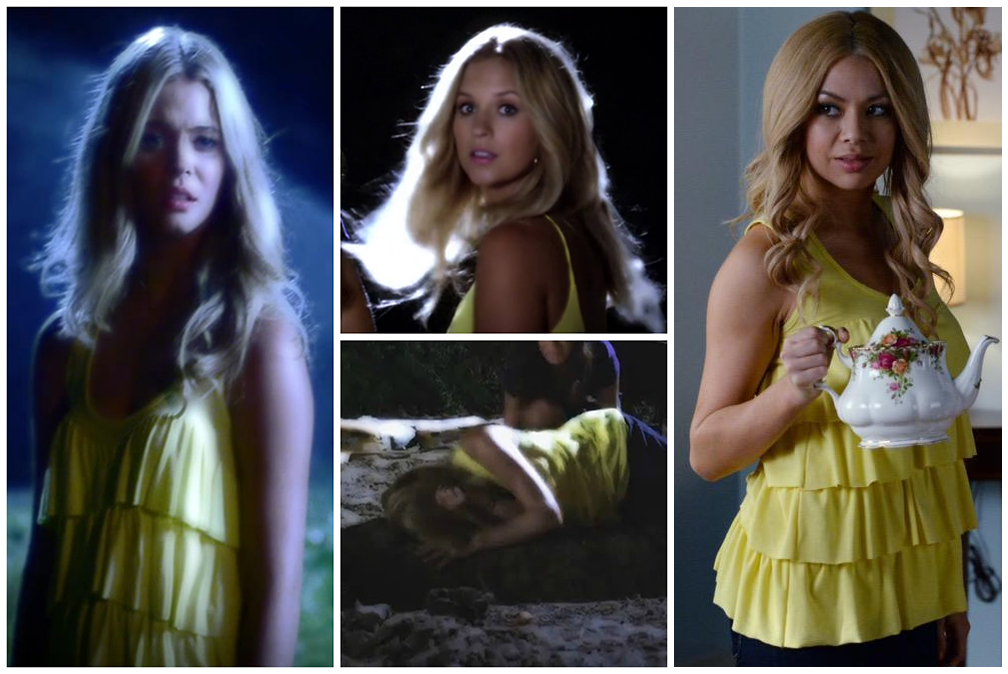 Image result for yellow shirt pretty little liars