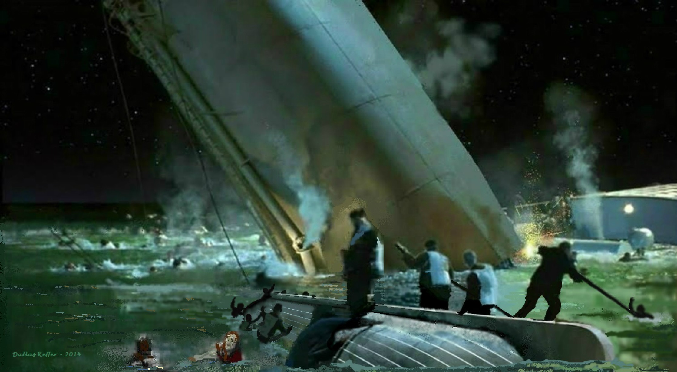 Титаник 1997 тонет