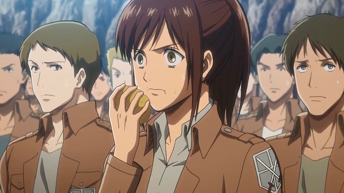 Sasha eating a potato