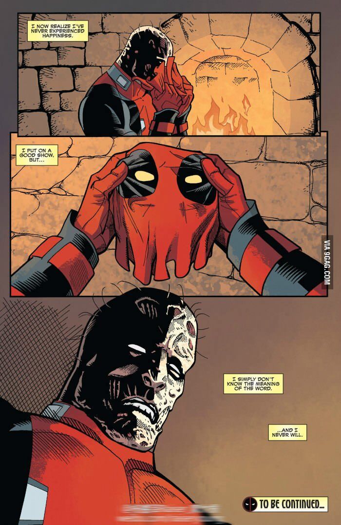 sad deadpool in the comics