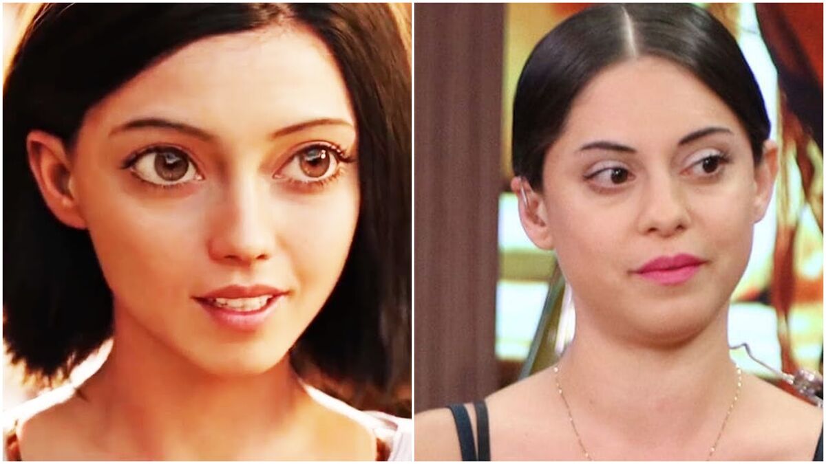 Alita and Rosa Salazar side by side
