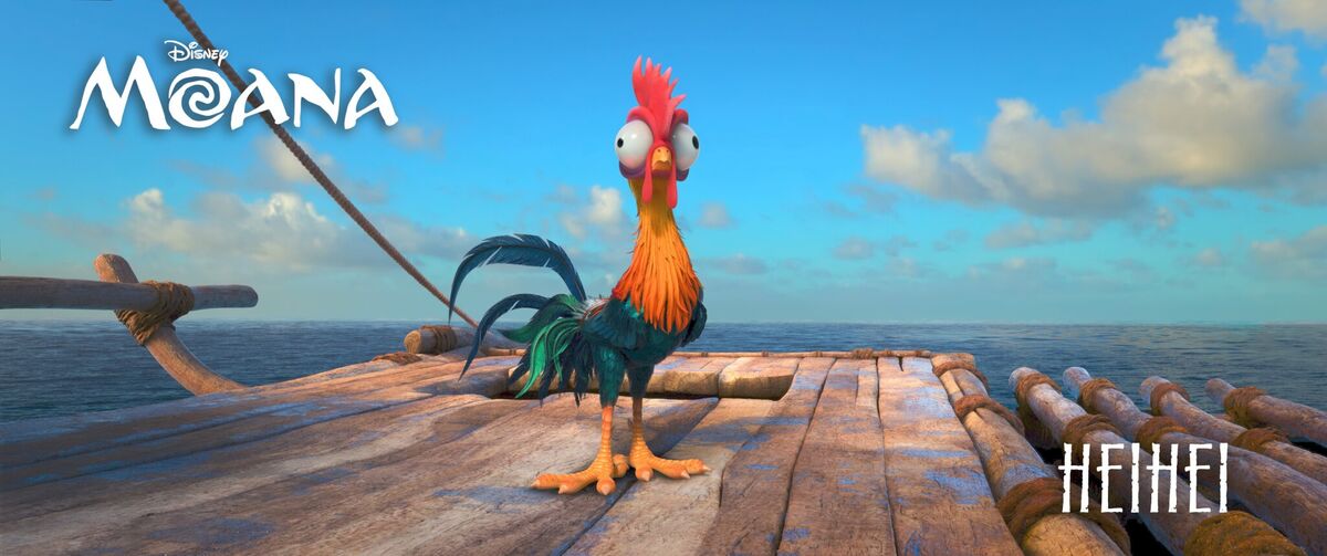 ALAN TUDYK, Walt Disney Animation Studios&acirc; lucky charm (&acirc;Zootopia,&acirc; &acirc;Wreck-It Ralph,&acirc; &acirc;Big Hero 6&acirc;), is behind the voice of HEIHEI, a dumb rooster who accidently stows away on Moana&acirc;s canoe. &Acirc;&copy;2016 Disney. All Rights Reserved.