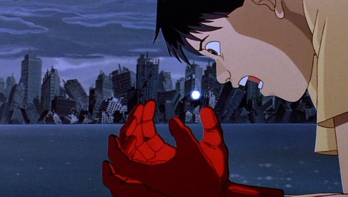 Kaneda catching the light the Espers left behind in Akira