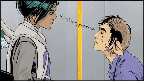 Marko and Alana first lay eyes on each other in Saga