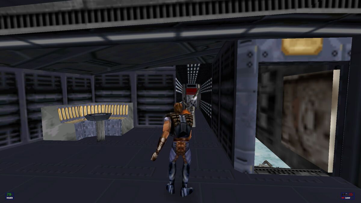 A screenshot of Dash Rendar in Star Wars: Shadows of the Empire.
