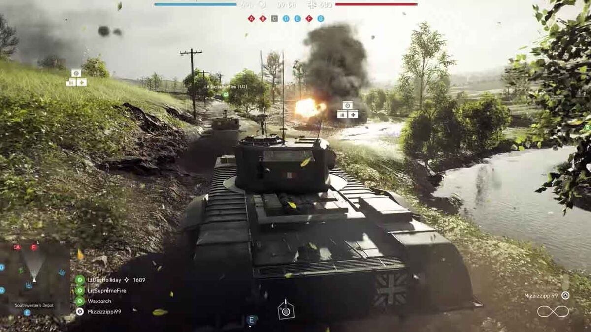 Battlefield V map Panzerstorm tank open field map