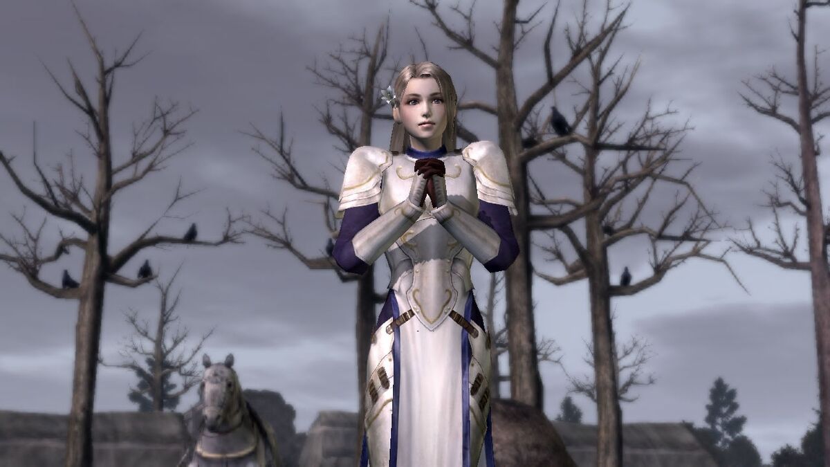 Joan of Arc as she appears in Bladestorm: The Hundred Years&rsquo; War.