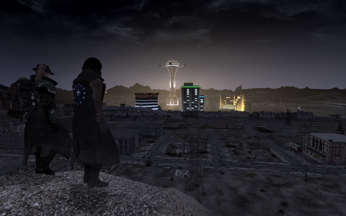 Fallout new vegas на windows 10. Фоллаут Нью Вегас арт город. Фоллаут Нью Вегас город. Новый Вегас фоллаут город. Фоллаут Нью Вегас город вдалеке