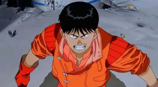 Kaneda from Akira looking angrily at the viewer