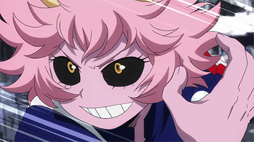 Mina using her quirk Acid to attack. 