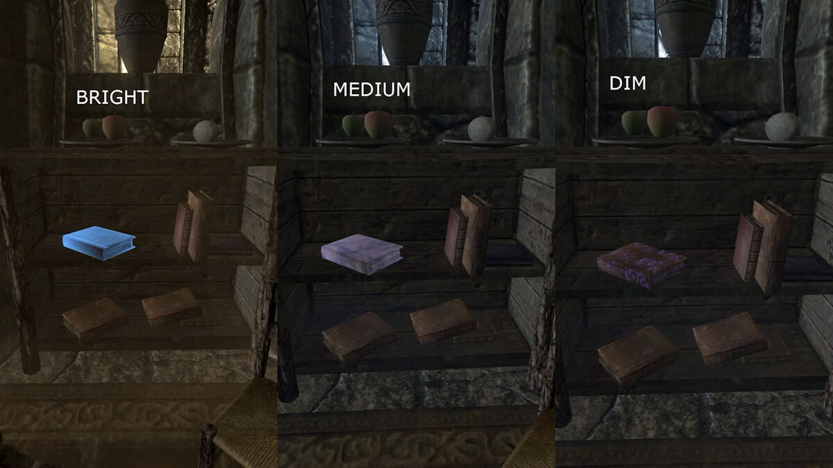 Skyrim SE Unread Books Glow mod