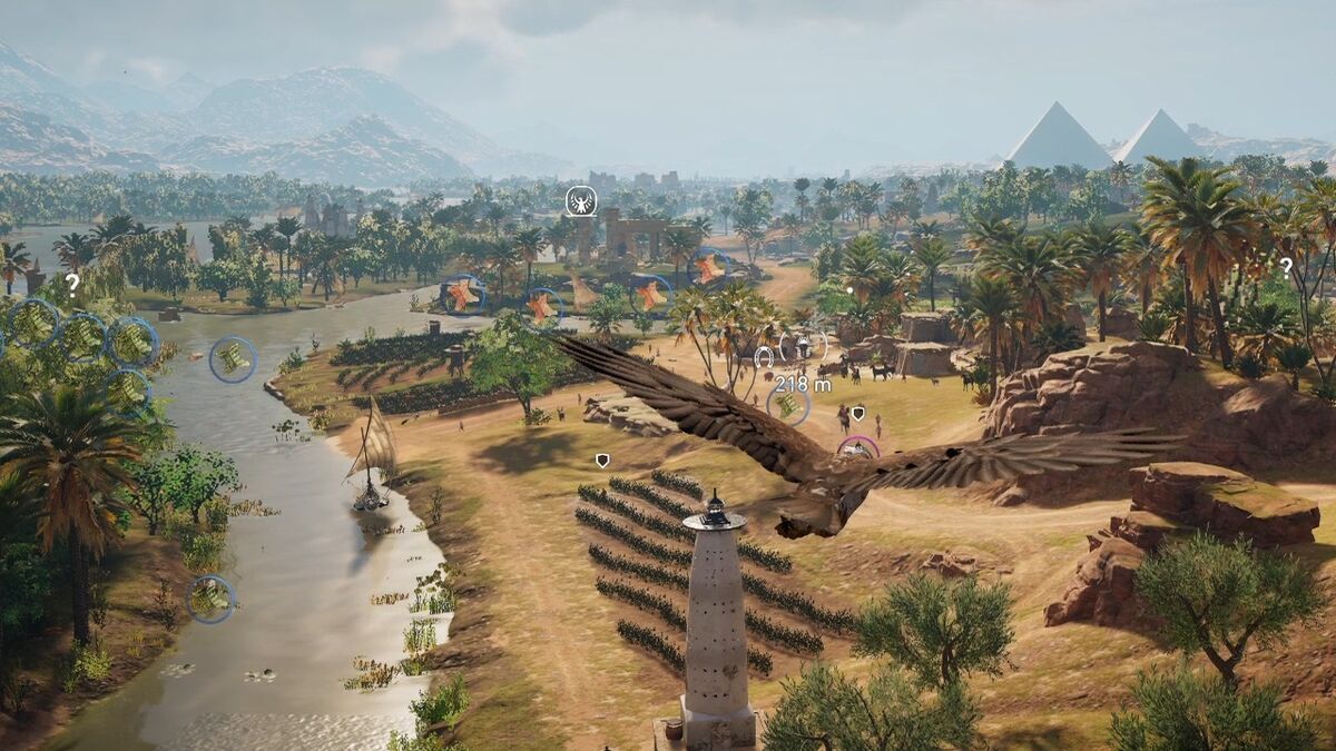 Senu in Assassin's Creed Origins helps find resources