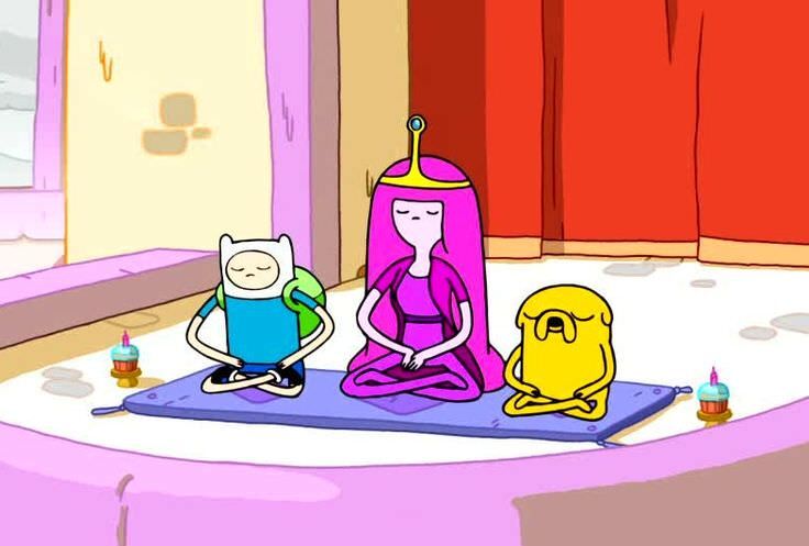 Finn is seen meditating with two friends.