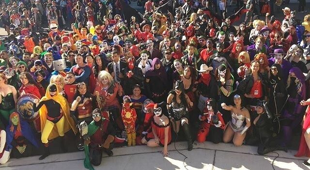 group of fans in cosplay