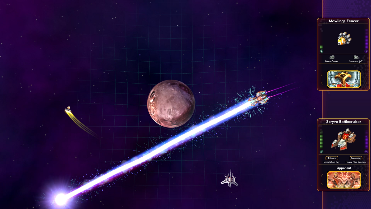 Alien ships battling in planetary orbit.