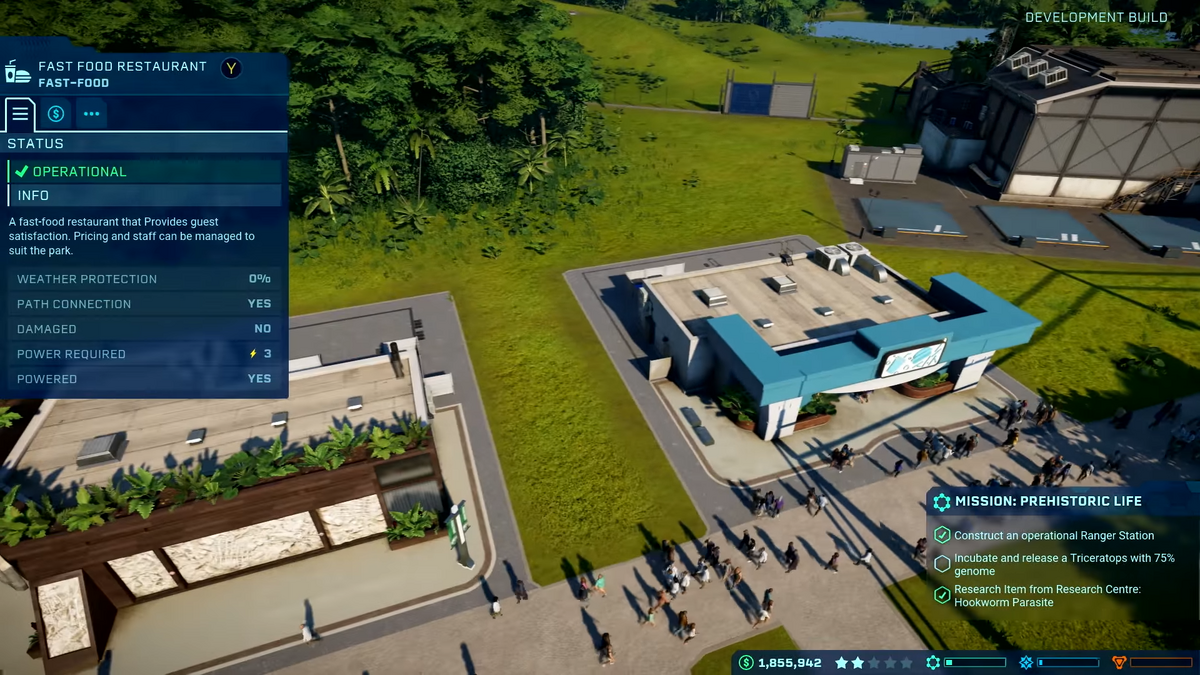 Screenshot of buildings Jurassic World Evolution