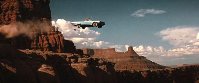 thelma and louise car in mid air over the canyon