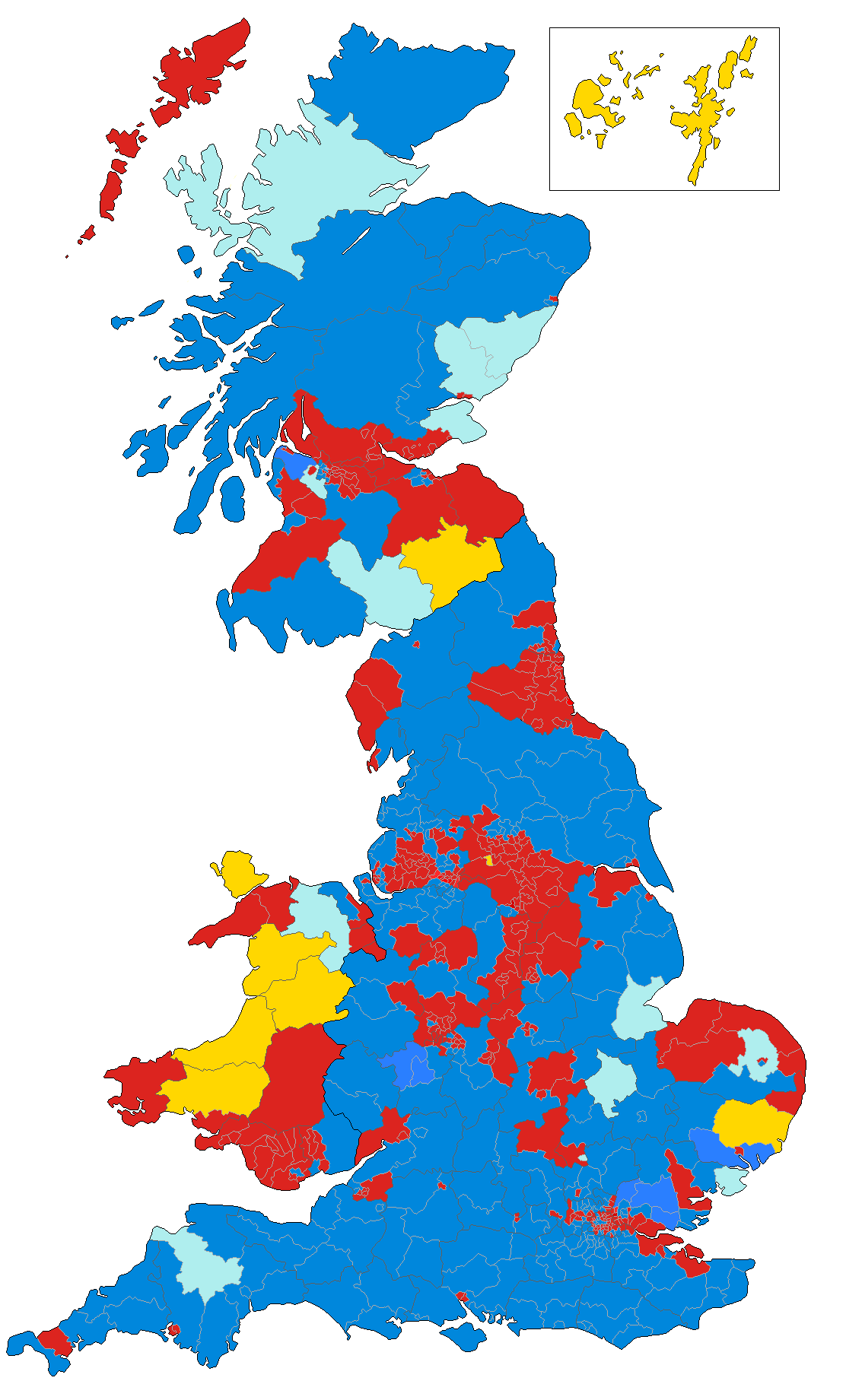 A definitive list of 55 typical British Parliamentary constituencies 