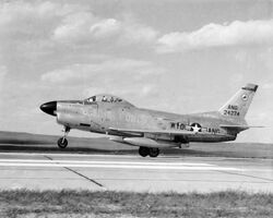 F-86L Wyoming ANG taking off c1959