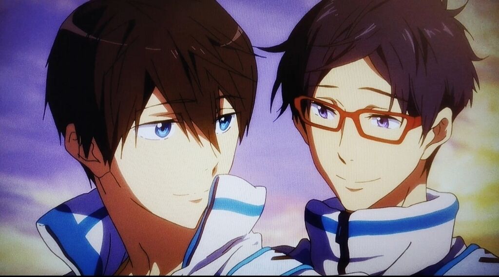 Haruka and Rei in Free! Take Your Marks