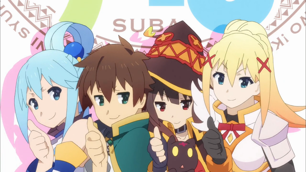 Download Welcome to the world of Adventure with the wittiest adventurers -  Kazuma, Aqua, Megumin and Darkness