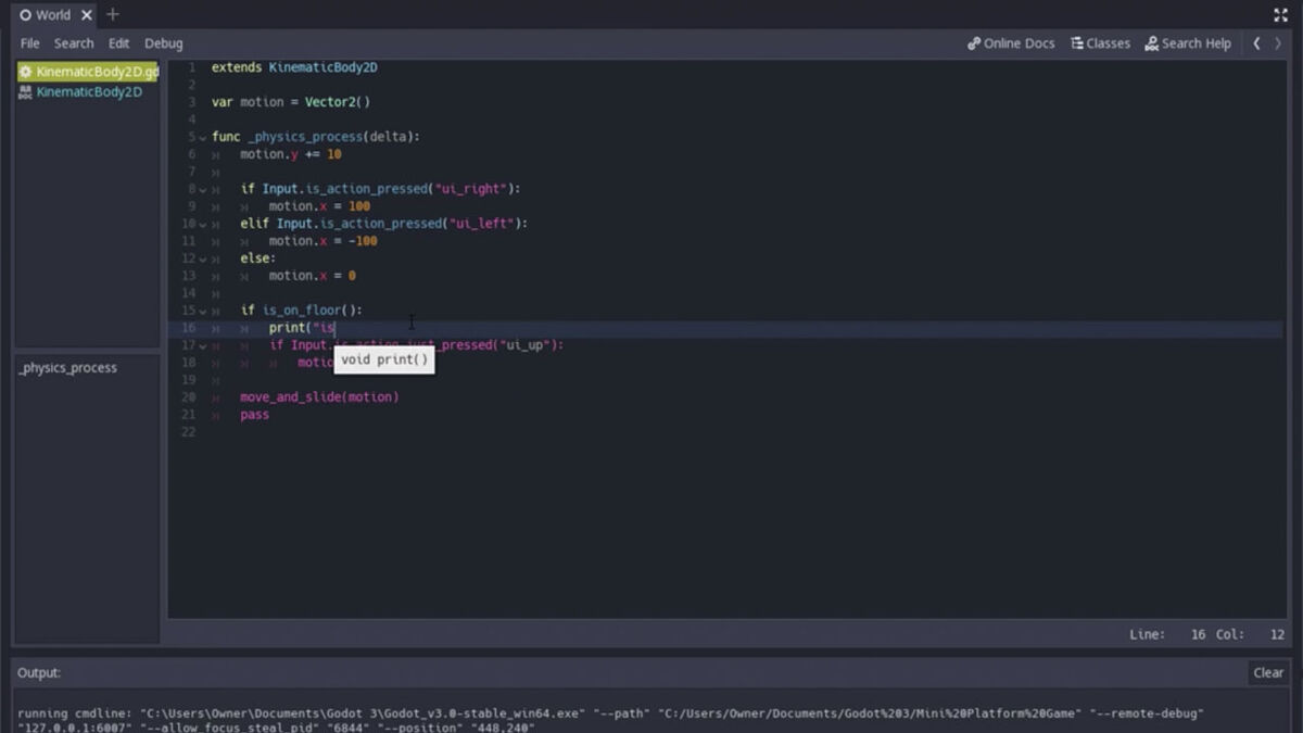 Godot screenshot coding