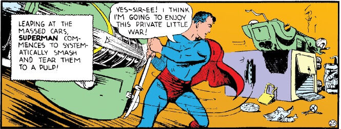 The streets are safe from all these people with unpaid parking tickets! Action Comics #12 (1939) DC Comics