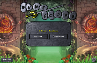 Fossil Island login screen