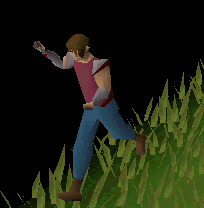 Running with hunting knife