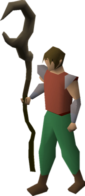 Bryophyta's staff (uncharged) equipped