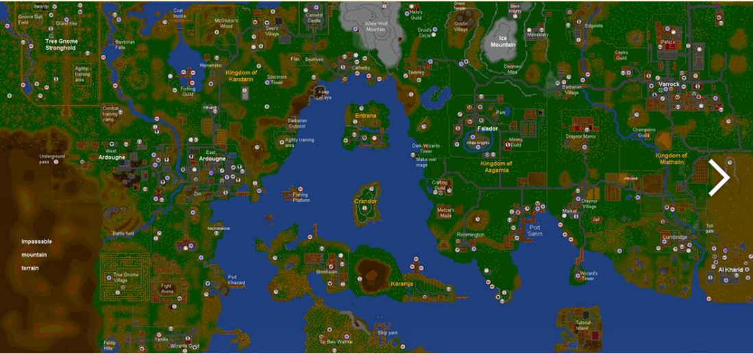 Old School Runescape Map Old School Runescape Map