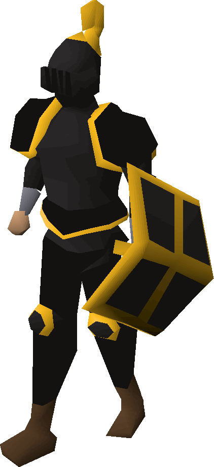 Black gold-trimmed set (lg) equipped