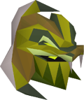 Serpentine helm detail