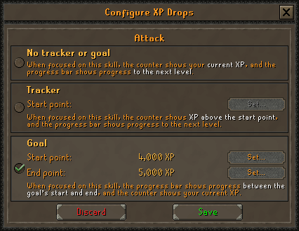 XP goal setting