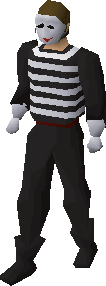 Mime outfit equipped