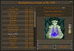 Raiding Party interface