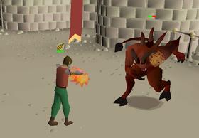 Fighting Lesser Demon Champion