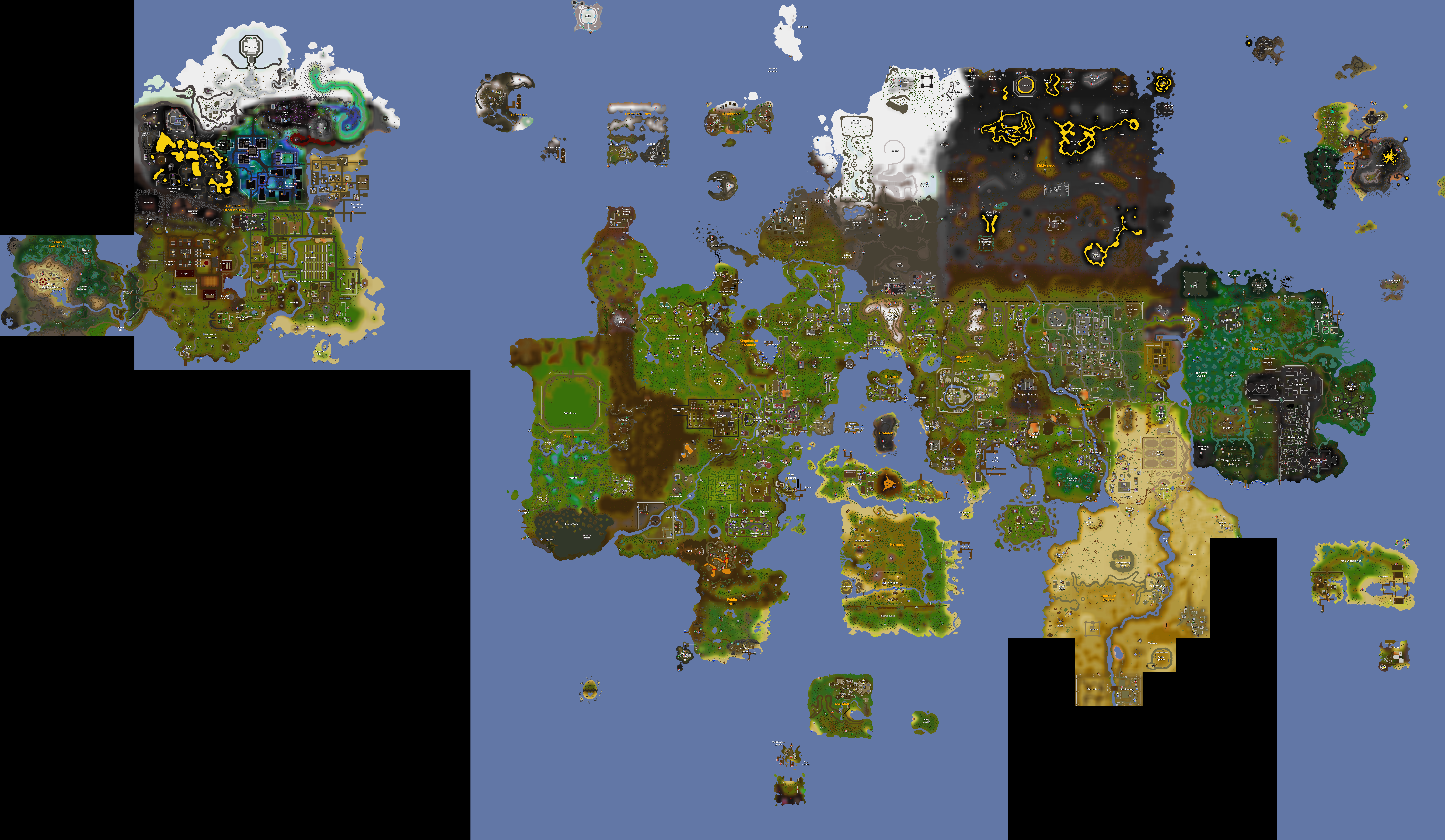 old school runescape map with legend