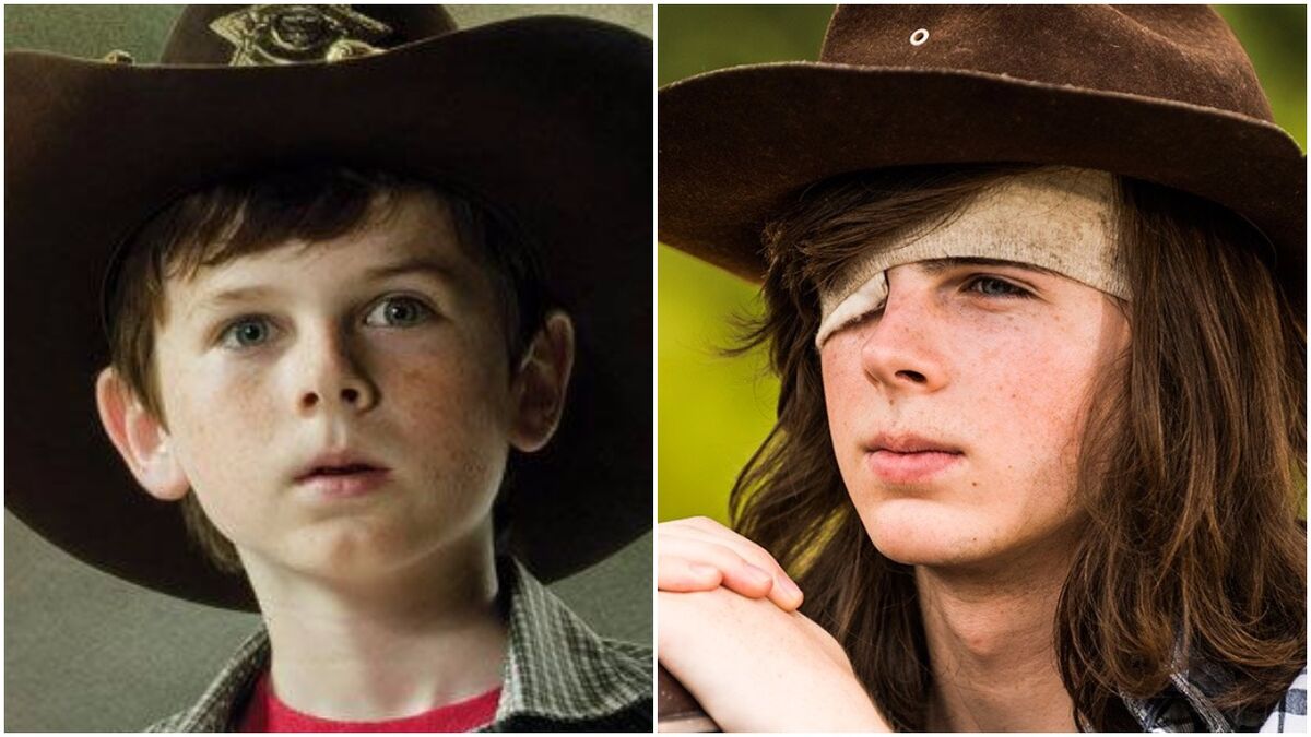 carl season 1 vs season 7 walking dead