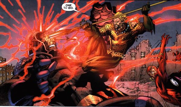 Aquaman takes out Darkseid