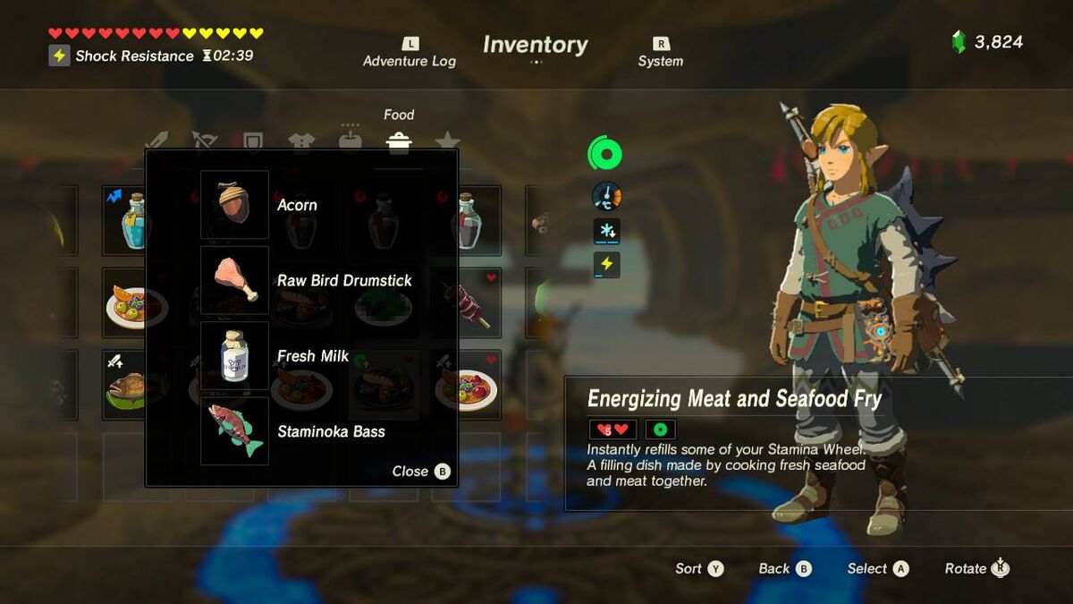 Zelda Breath of the Wild Recipes