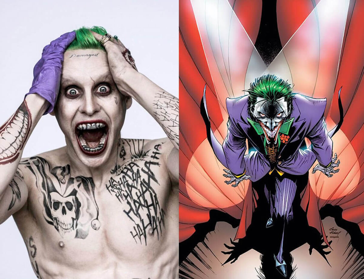 Joker Suicide Squad Comics Movie Comparison