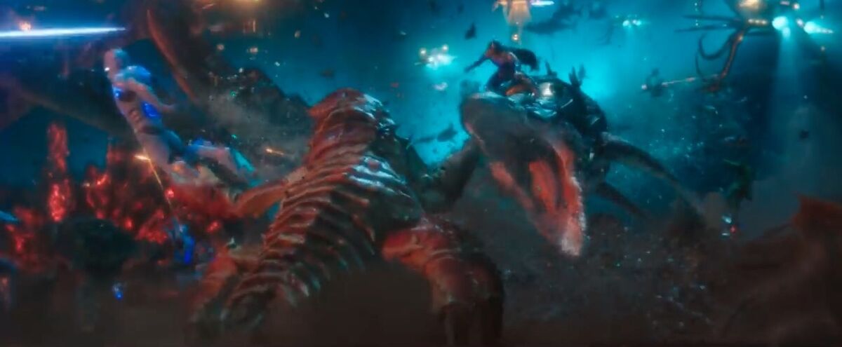 A massive ocean fight in Aquaman