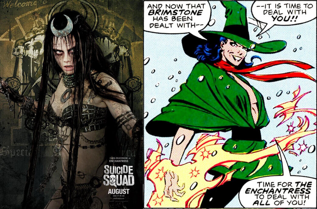 Enchantress Suicide Squad Comics Movie Comparison