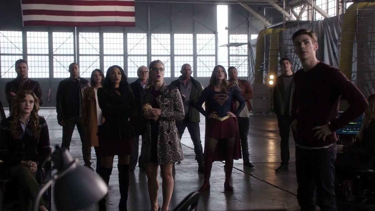 The assembled Arrowverse heroes