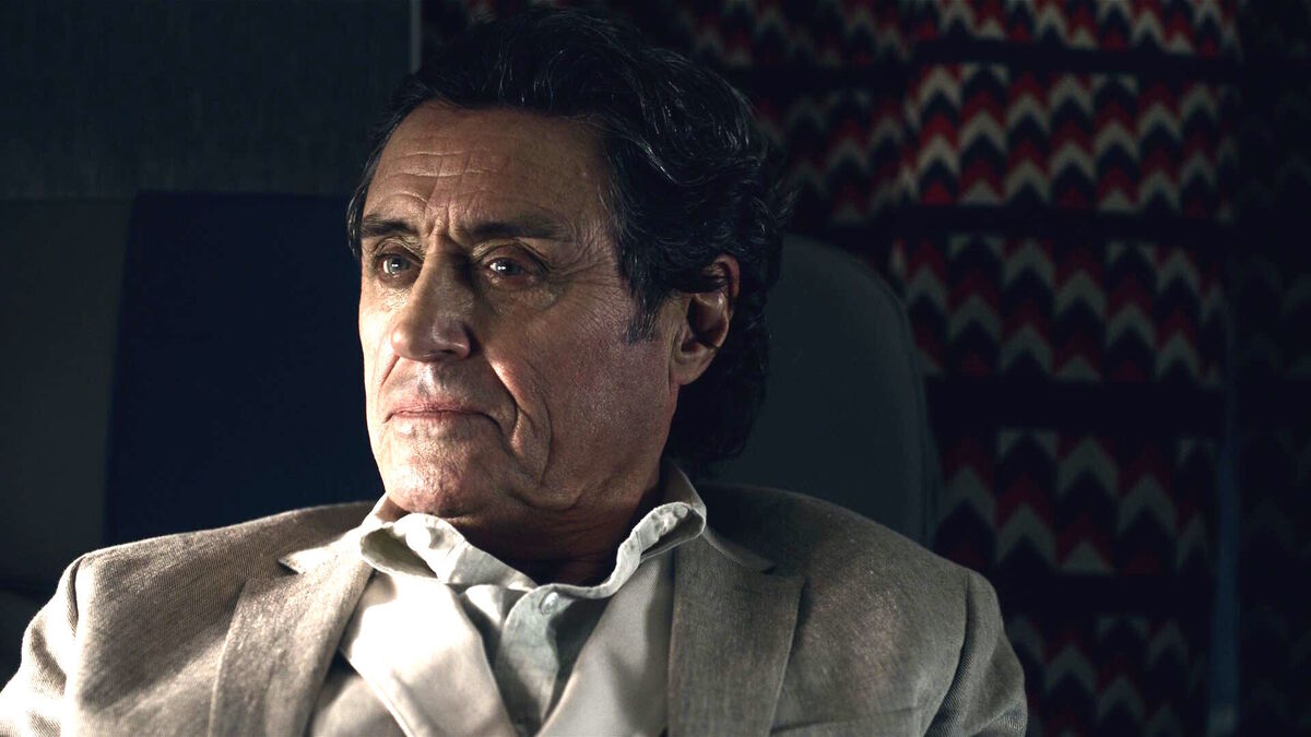 Ian McShane as Mr Wednesday in American Gods