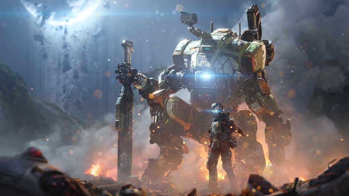 A Pilot and Titan in Titanfall 2