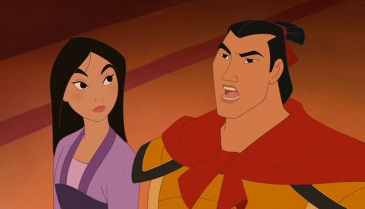 Mulan and Shang being briefed on their mission