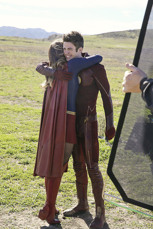 Kara and Barry Hugging